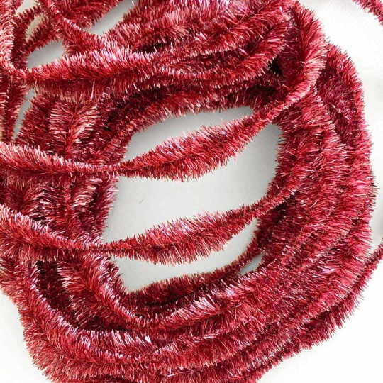 3-1/4" Bumps Metallic Rose Pink Retro Chenille Bump Wired Tinsel Garland ~ 1 yd. (12 bumps)